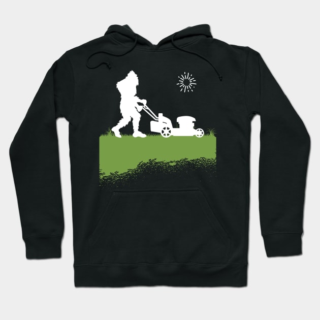 Bigfoot, the Lawn Mowing Sasquatch: Taming and Cutting Grass Hoodie by Tesszero